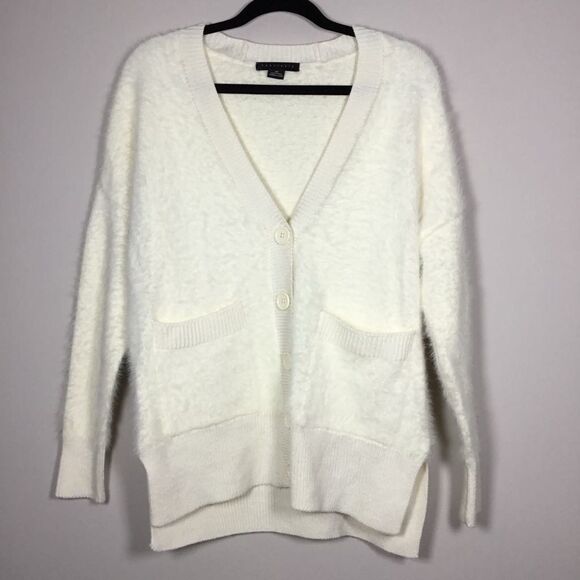 Sanctuary Off White Fluffy Clean Girl Minimalist Cozycore Oversized Cardigan XS - Picture 1 of 8